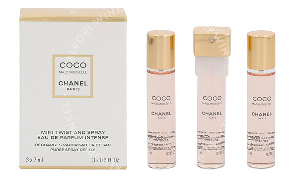 Chanel Coco Mademoiselle Intense Giftset 21ml 3x Edp Spray Refill 7ml - Twist and Spray