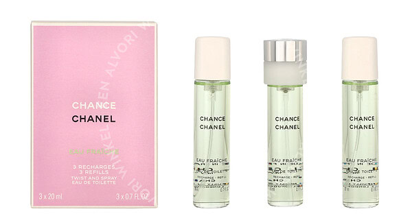 Chanel Chance Eau Fraiche Giftset 60ml 3x Edt Spray Refill 20Ml - Twist and Spray