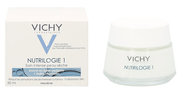 Vichy Nutrilogie 1 Intense Cream 50ml Dry Skin Hydration 24hr