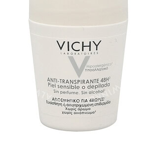 Vichy Deo Antiperspirant 48H Roll On White Cap 50ml For sensitive skin/Alcohol free