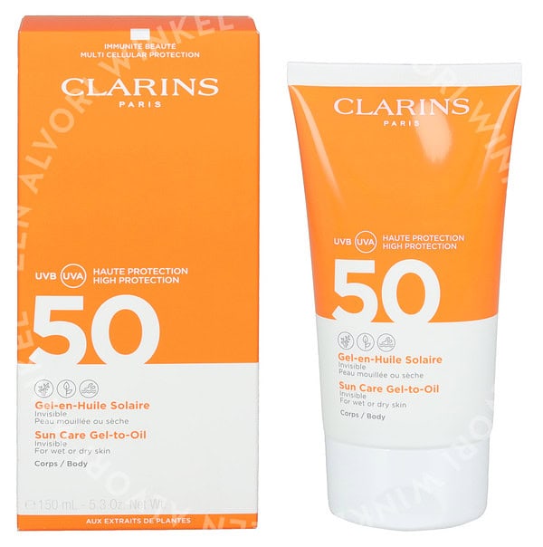 Clarins Invisible Sun Care Gel-To-Oil Body SPF50 150ml For Wet Or Dry Skin