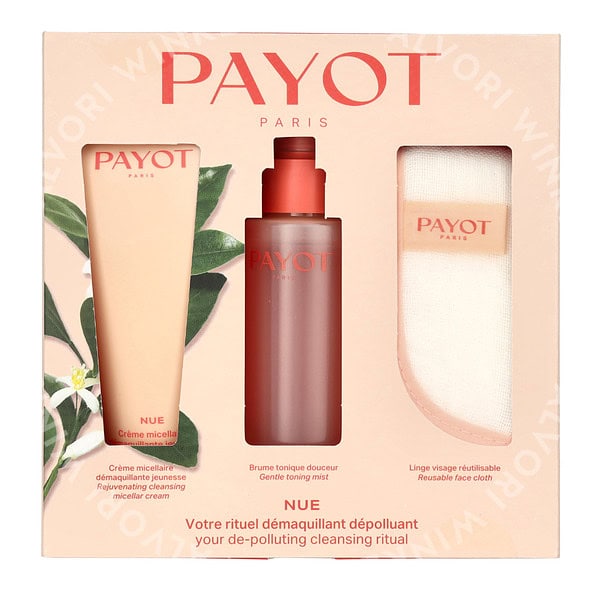 Payot Nue Cleansing Ritual Pack 175ml Micellaire 75ml/Tonic100ml/Face Cloth - Afbeelding 2
