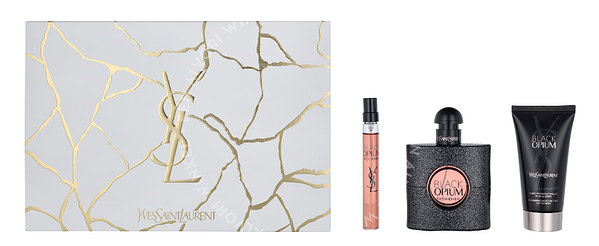YSL Black Opium Giftset 110ml Edp Spray 50ml/Edp Miniature 10ml/Body Lotion 50ml