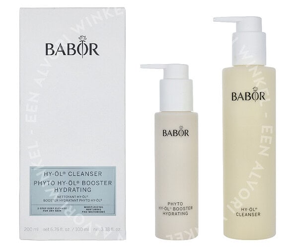 Babor Hy-Oil Cleanser & Phyto Hy-Oil Booster Hydrating Set 300ml Cleansing Oil 200ml/Booster Hydrating 100ml - For Dry Skin
