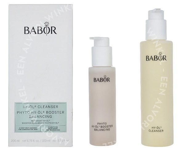 Babor Hy-Oil Cleansing Phyto Booster Balancing Set 300ml Cleansing Oil 200ml/Booster Balancing 100ml - For Combination Skin