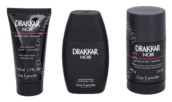 Guy Laroche Drakkar Noir Giftset 175ml Edt Spray 50ml/Deo Stick 75gr/Shower Gel 50ml - Afbeelding 2