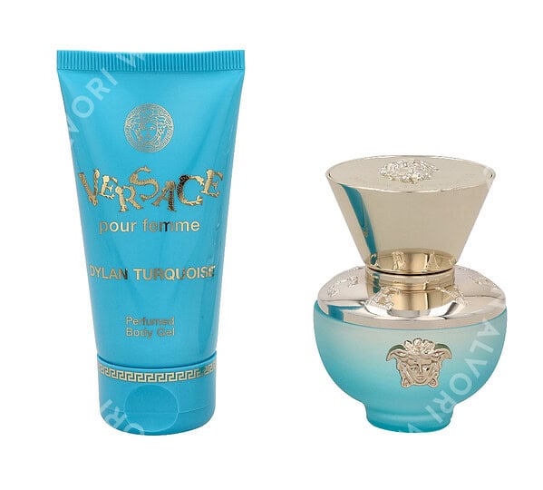 Versace Dylan Turquoise Giftset 80ml Edt Spray 30ml/Perfumed Body Gel 50ml - Afbeelding 2