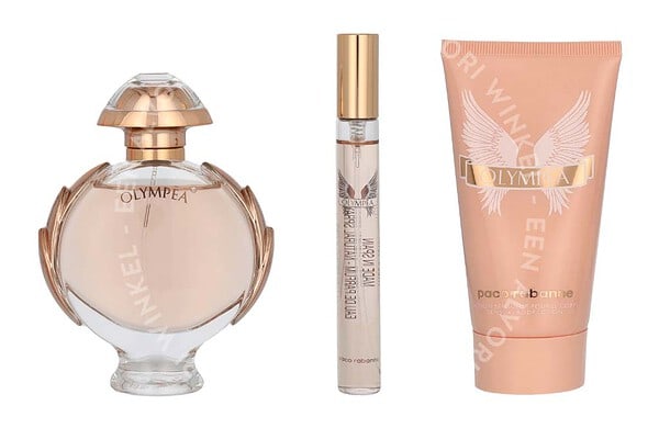 Paco Rabanne Olympea Giftset 135ml Edp Spray 50ml/Sensual Body Lotion 75ml/Travel Spray 10ml - Afbeelding 2