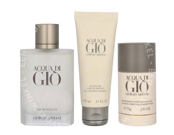 Armani Acqua Di Gio Pour Homme Giftset 250ml Edt Spray 100ml/Body Shampoo 75ml/Deo Stick 75gr - Afbeelding 2