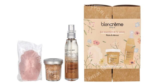 Blancreme Season Essentials Set - Peach & Apricot 160ml Dry Oil 50ml/Soap 70gr/Body Scrub 40ml