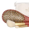 Bachca Paris The Essentials Hair Terracotta Set 5stuk 1x Large Boar & Nylon Hair Brush/1x Blush Brush/1x Contour Shader Brush/ 1x Round Clip/1x Cotton Pouch - Afbeelding 2