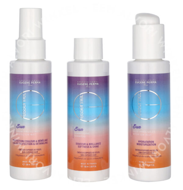 Eugene Perma Essentiel Sun Travel Set 300ml 3x100ml - Protective Spray/After-Sun Shampoo/After-Sun Gel