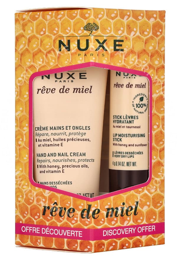 Nuxe Reve De Miel Set 34ml Hand & Nail Cream 30ml/Lip Moisturizing Stick 4g - Afbeelding 2