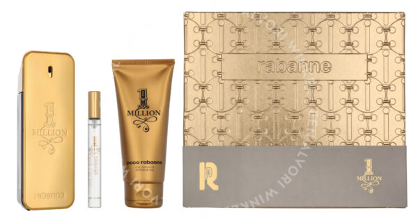 Paco Rabanne 1 Million Giftset 210ml Edt Spray 100ml/Shower Gel 100ml/Travel Spray 10ml