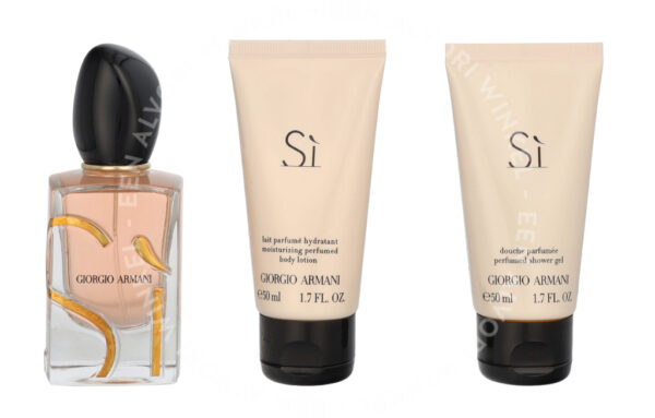 Armani Si Giftset 150ml Edp Spray 50ml/Body Lotion 50ml/Shower Gel 50ml - Afbeelding 2