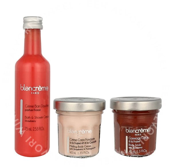 Blancreme Body Essentials Trio Set 155ml Shower Gel 75ml/Body Scrub 40ml/Body Cream 40ml - Strawberry