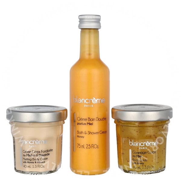 Blancreme Bath & Body Essentials Set 155ml Body Soap 75ml/Body Cream 40ml/Body Scrub 40ml - Honey
