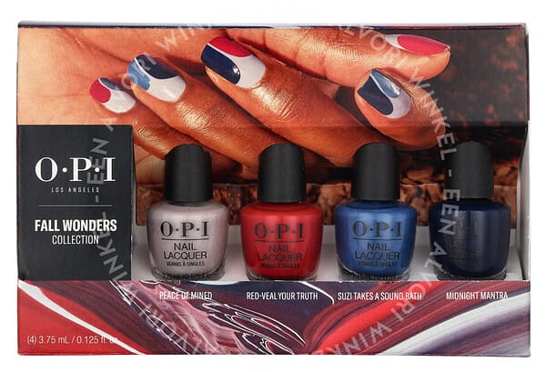 OPI Fall Wonders Collection Mini Nail Lacquer Set 15ml 4x3,75ml - Peace Of Mind/Red-Veal Your Truth/Suzi Takes A Sound Bath/Midnight Mantra - Afbeelding 2