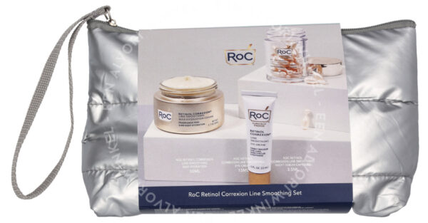 Roc Retinol Correxion Line Black Friday Set 68,5ml Retinol Correxion Line smoothing Night Serum Capsules - 3.5ml, Retinol Correxion Line smoothing Eye Cream 15ml, Retinol Correxion Line Smoothing Max Hydration Cream 50ml - Afbeelding 2