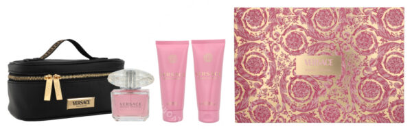 Versace Bright Crystal Giftset 290ml Edt Spray 90ml/Bath & Showergel 100ml/Body Lotion 100ml/Bag