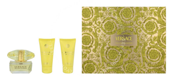 Versace Yellow Diamond Giftset 150ml Edt Spray 50ml/Shower Gel 50ml/Body Lotion  50ml