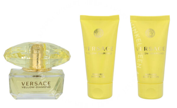 Versace Yellow Diamond Giftset 150ml Edt Spray 50ml/Shower Gel 50ml/Body Lotion  50ml - Afbeelding 2