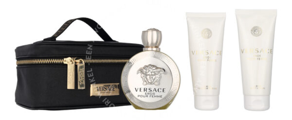 Versace Eros Pour Femme Giftset 300ml Edp Spray 100ml/Bath & Shower Gel 100ml/Body Lotion 100ml/Bag - Afbeelding 2