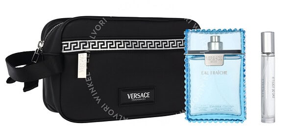 Versace Man Eau Fraiche Giftset 110ml Edt Spray 100ml/Edt Spray 10ml/Toiletbag - Afbeelding 2