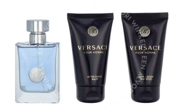 Versace Pour Homme Giftset 150ml Edt Spray 50ml/Aftershave Balm 50ml/Shampoo 50ml - Afbeelding 2