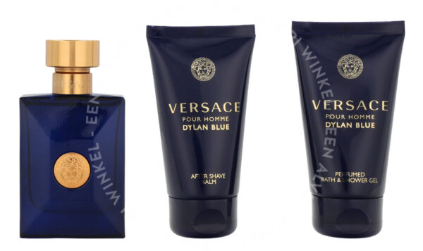 Versace Dylan Blue Pour Homme Giftset 150ml Edt Spray 50ml/Shower Gel 50ml/After Shave Balm 50ml - Afbeelding 2