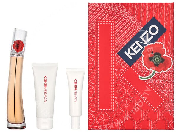 Kenzo Flower By Kenzo Giftset 145ml Edp Spray 50ml/Body Cream 75ml/Hand Cream 20ml