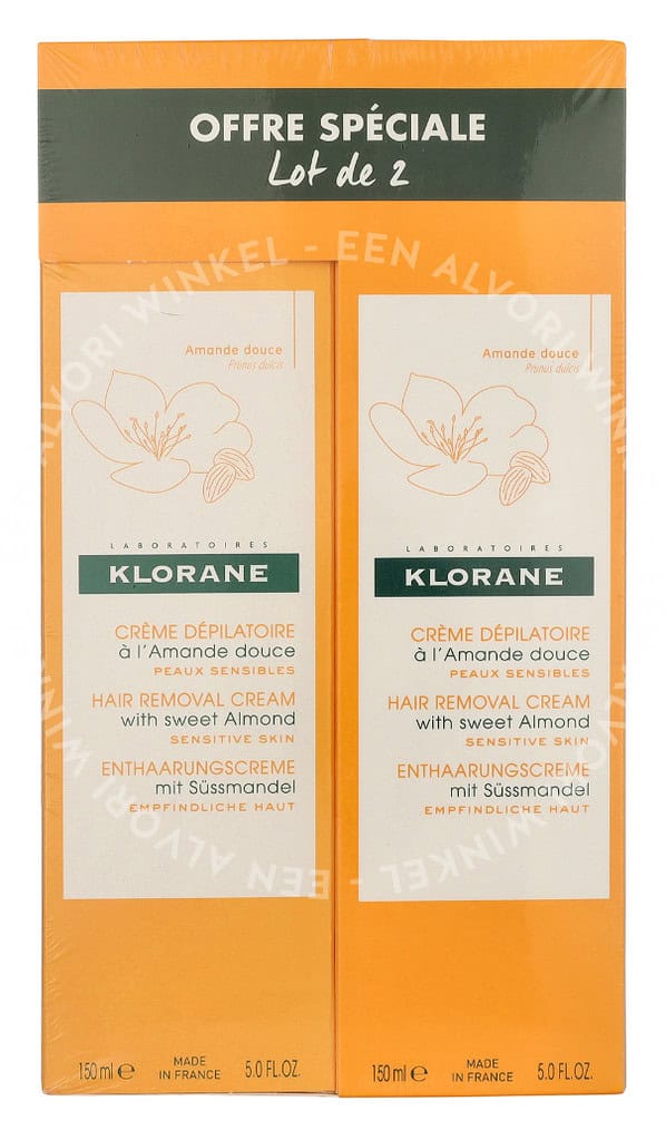 Klorane Hair Removal Cream With Sweet Almond Duo Set 300ml 2x150ml - Afbeelding 2