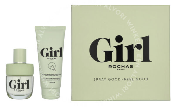 Rochas Girl Giftset 160ml Edt Spray 60ml/Exfoliating Body Wash 100ml