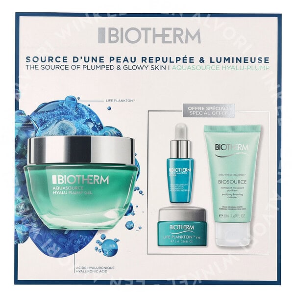 Biotherm Aquasource Routine Hyalu Plump Gel Set 112ml Hyalu Plump Gel 50ml/Plankton Elixir 7ml/Cleansing Foam 50ml/Eye Cream 5ml - Afbeelding 3