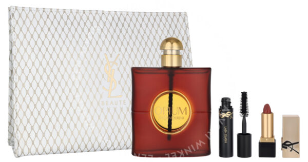 YSL Opium Pour Femme Giftset 93,3ml Edp Spray 90ml/Lipstick 1,3gr/Mascara 2ml/Pouch - Afbeelding 2