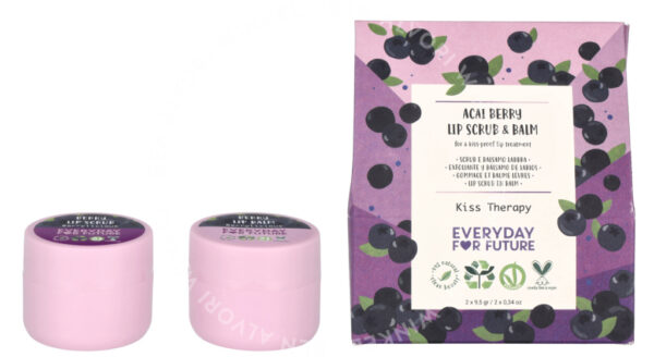 Everyday For Future Kiss Therapy Duo Set 19ml Lip Balm 9,5gr/Lip Scrub 9,5gr - Blueberry