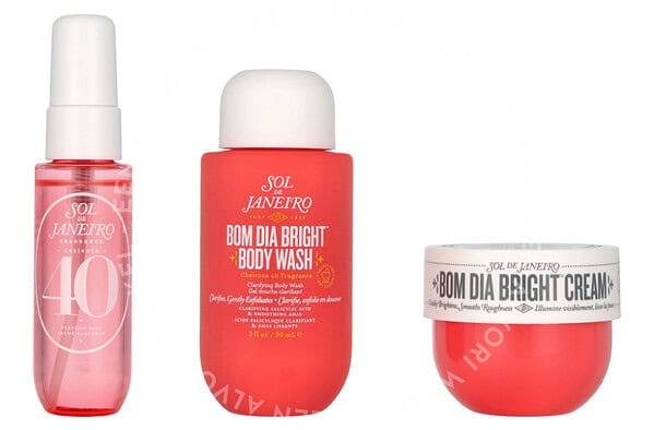 Sol De Janeiro Bom Dia Jet Set 170ml Cheirosa 40 Perfume Mist 30ml/Clarifying Body Wash 90ml/Bright Cream 50ml