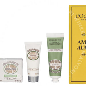 L'Occitane The Sweet Almond Giftset 175ml Hands & Nail Care 30ml/Shower Oil 75ml/Milk Concentrate 20ml/Delicious Soap 50g