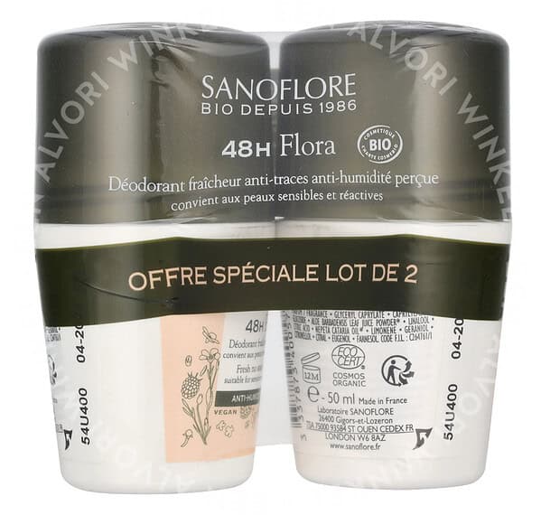 Sanoflore 48H Flora Deodorant Duo Set 100ml 2x50ml