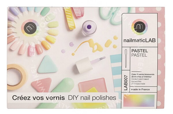 Nailmatic Nail Polish Set 52,5ml Pastel - 5x Nail Polish 8ml/5x Mixing Base 2,5 ml/10 Pipettes/5 Labels/1 Booklet With 20 Recipes - Afbeelding 3