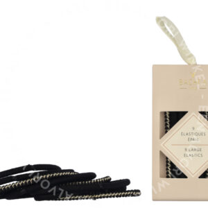 Bachca Paris Thick Hair Elastics Set 9stuk 9 Pieces Black & Lurex