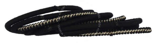 Bachca Paris Thick Hair Elastics Set 9stuk 9 Pieces Black & Lurex - Afbeelding 2