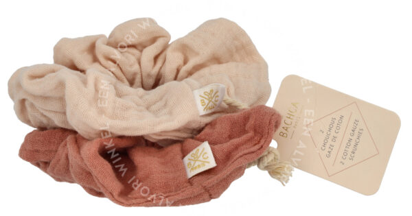 Bachca Paris Stretchy Cotton Scrunchie Set 2stuk 2 Pieces Nude & Terracotta - Afbeelding 2