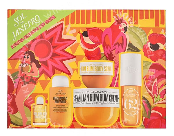 Sol De Janeiro Hydration Celebration Body Routine Set 507ml Brazilian Bum Bum Cream 240ml/Cheirosa 62 Perfume Mist 90ml/4Play Shower Cream-Gel 90ml/Bum Bum Scrub 70gr/Bum Bum Firmeza Oil Deluxe 12ml Remark: Bum Bum  body scrub 75 gr - Afbeelding 3