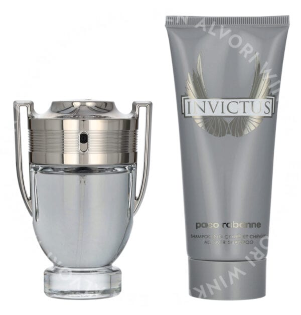 Paco Rabanne Invictus Giftset 150ml Edt Spray 50 ml/All Over Shampoo 100ml - Afbeelding 2