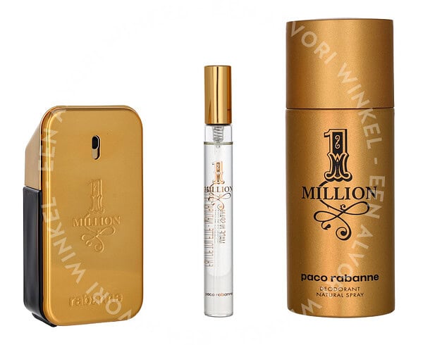 Paco Rabanne 1 Million Giftset 210ml Edt Spray 50 ml/Deo Spray 150 ml/Edt Travel Spray 10 ml - Afbeelding 2