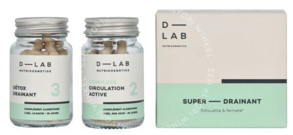 D-Lab Super Draining Duo Set 2stuk Complexe Circulation Active 28 caps/Detox Drainant 28 caps