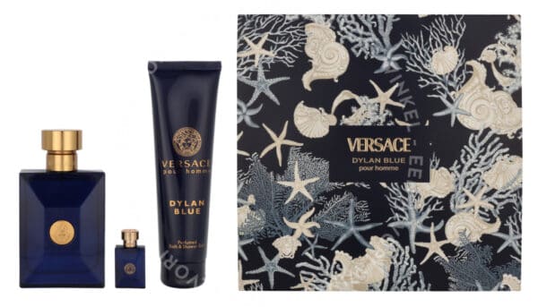 Versace Dylan Blue Giftset 255ml Edt Spray 100ml/Bath & Shower Gel 150ml/Edt 5ml