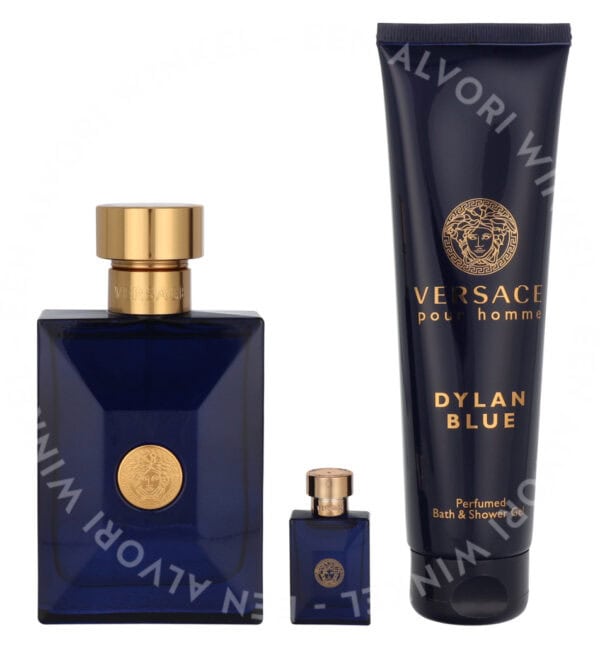 Versace Dylan Blue Giftset 255ml Edt Spray 100ml/Bath & Shower Gel 150ml/Edt 5ml - Afbeelding 2