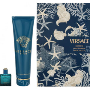 Versace Eros Pour Homme Giftset 255ml Edt Spray 100ml/Bath & Shower Gel 150ml/Edt 5ml